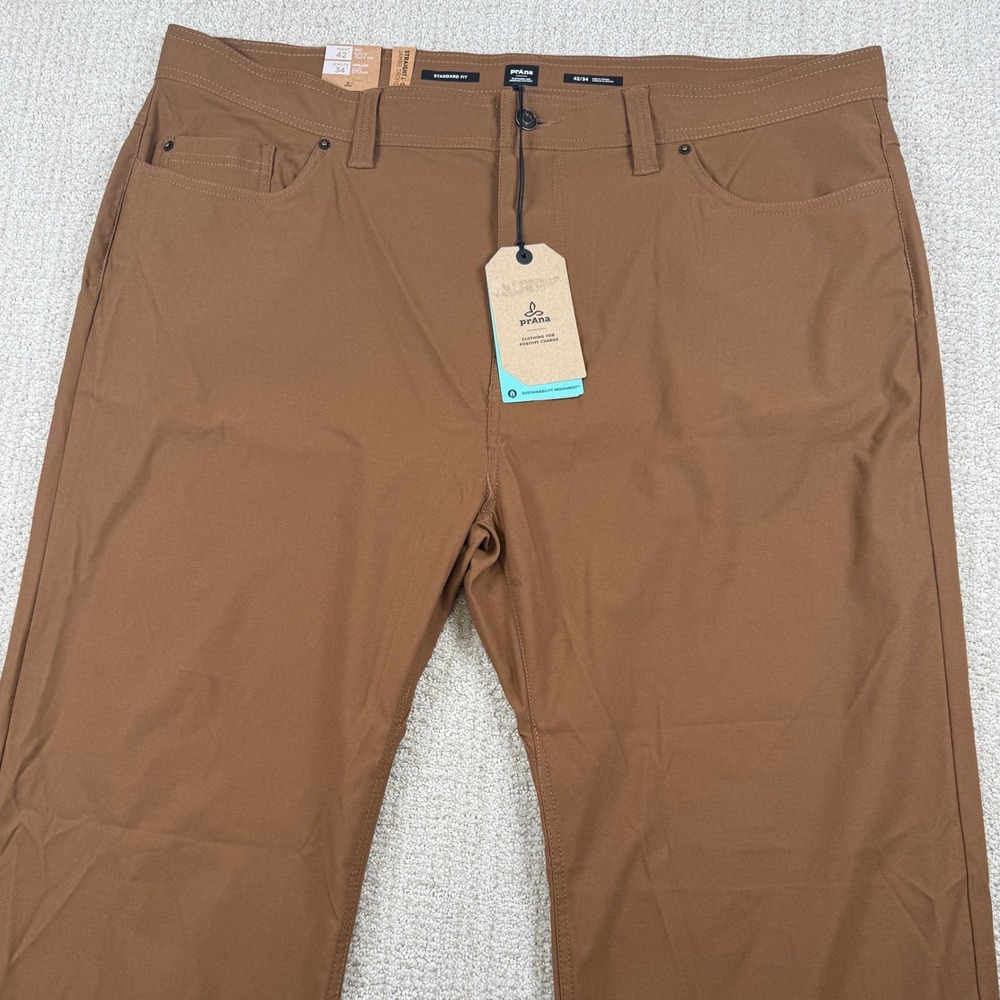 NEW Prana Mens 42x34 Sepia Brion Pant II Straight Leg Performance Hiking Pants